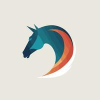 AI generated Crm management filled gradient logo. Business intelligence. Horse head. Design element. Created with artificial intelligence. Ai art for corporate branding, software company vector