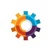 AI generated Energy company filled coorful logo. Cogwheel simple icon. Reliability business value. Design element. Ai art for corporate branding, application vector