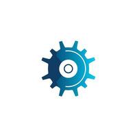 AI generated Software implementation filled blue logo. Cogwheel simple icon. Innovation business value. Design element. Ai art for corporate branding, website vector