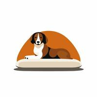 AI generated Pet business filled colorful logo. Compassionate care value. Dog on cushion simple illustration. Design element. Ai art for personal and corporate branding, website vector