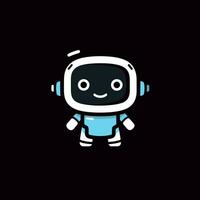 ai generado software desarrollo lleno vistoso logo. máquina aprendiendo. sonriente robot. diseño elemento. optimista ai Arte para corporativo marca, voz asistente programa vector