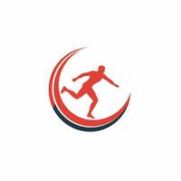 AI generated Personal trainer filled red logo. Sport wear. Gym workout. Sportsman silhouette. Design element. Dynamic ai art for corporate branding, fitness app, health coach vector