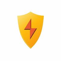 AI generated Electricity service filled yellow logo. Security business value. Shield with lightning bolt icon. Design element. Ai art for corporate branding vector