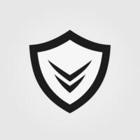 AI generated Secure service monochrome glyph logo. Black shield simple icon. Reliability business value. Design element. Ai art for corporate branding, promo vector