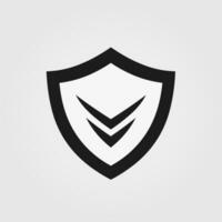 AI generated Secure service monochrome glyph logo. Black shield simple icon. Reliability business value. Design element. Ai art for corporate branding, promo vector