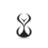 AI generated Power company monochrome glyph logo. Efficiency business value. Hourglass abstract icon. Design element. Ai art for corporate branding, marketing vector