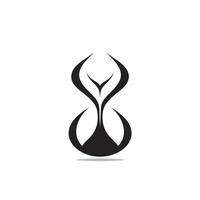 AI generated Power company monochrome glyph logo. Efficiency business value. Hourglass abstract icon. Design element. Ai art for corporate branding, marketing vector