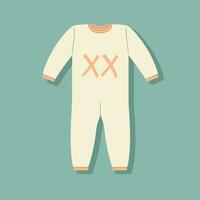 ai generado ropa para niños pequeños lleno vistoso inicial logo idea. alta calidad niños paño. letras dentro pijamas forma. gráfico diseño vector