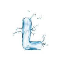 realista agua fuente letra yo, fluir líquido agua vector