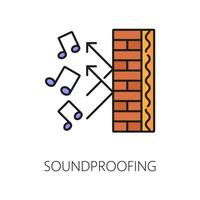 House wall thermal insulation, soundproofing icon vector