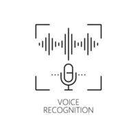 Voice recognition biometric identification icon vector