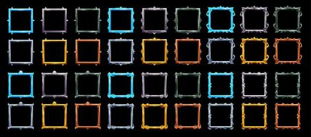 Rectangle avatar borders and frames game asset vector