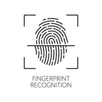 Fingerprint recognition and identification icon vector