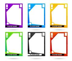 Sport trading card frames, team player templates vector