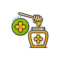 Rapeseed, canola honey icon, vector linear sign