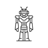 Alien futuristic robot line and outline icon vector