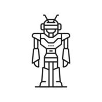 Alien futuristic robot line and outline icon vector