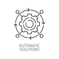 Automatic solutions, machine learning AI line icon vector