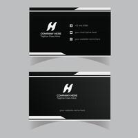 black business card with silver details vector