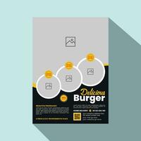 Eye catching, Modern, Professional and Creative food banner, flyer or template design with circle, rectangle, hexagon and triangle A4 layout Pro Vector