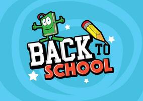 Back to School In Blue Background Banner vector