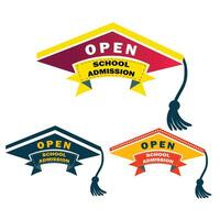 School Admission Open Labels Set vector