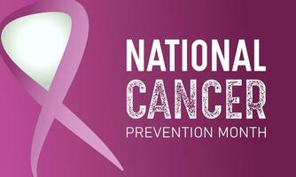 National cancer prevention month is observed every year in february. February is national cancer awareness month. Vector template for banner, greeting card, poster with background.