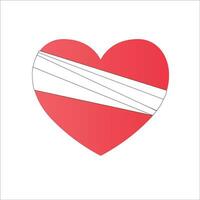 Red heart bandage Vector, valentine day vector