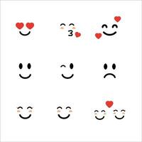 Set of emoji lovely expressions vector