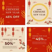 Simple chinese new year banner template vector