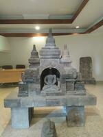 Borobudur temple statue in the Borobudur temple museum room photo