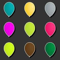 hermosa ilustración en tema de celebrando anual fiesta con inflable globos vector