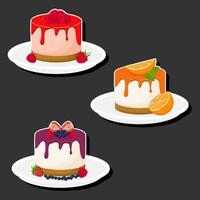 Illustration on theme fresh sweet tasty cheesecake of consisting various ingredients vector