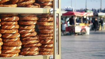 Turco bagel simit vendita nel un' furgone video