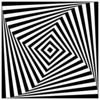 Black and white optical illusion. Abstract wavy stripes pattern vector