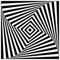 Black and white optical illusion. Abstract wavy stripes pattern vector