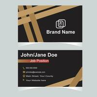 dark modern business card design template vector