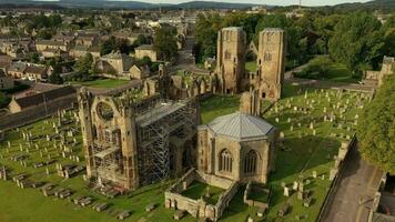 Ruin of medieval Elgin cathedral in Scotland video