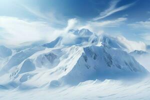 ai generado prístino alto montaña nieve. generar ai foto