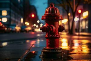 AI generated Hydrant street city. Generate Ai photo