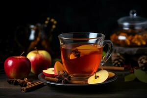 AI generated Hot fruit homemade tea. Generate Ai photo