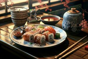 ai generado japonés comida fideos. generar ai foto