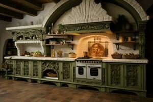 AI generated Robust Italian kitchen oven. Generate Ai photo