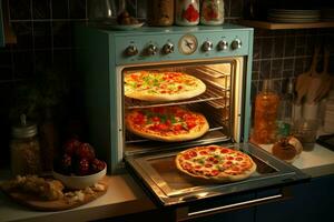 AI generated Kitchen oven pizza. Generate Ai photo