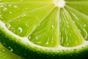 AI generated Citrusy Lime slice closeup. Generate Ai photo