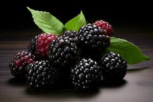 AI generated Juicy Loganberry black berry. Generate Ai photo