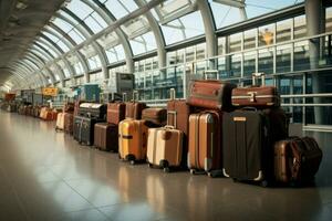 AI generated Airport luggage. Generate Ai photo