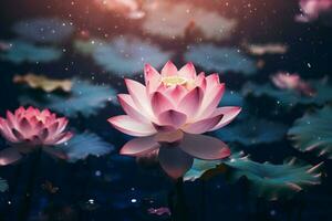 AI generated Elegant Lotus flower candle. Generate Ai photo