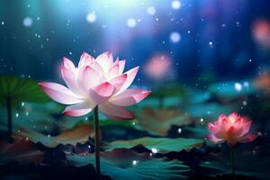 AI generated Fragrant Lotus flower candle. Generate Ai photo