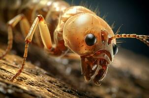 AI generated Macro closeup termite. Generate Ai photo